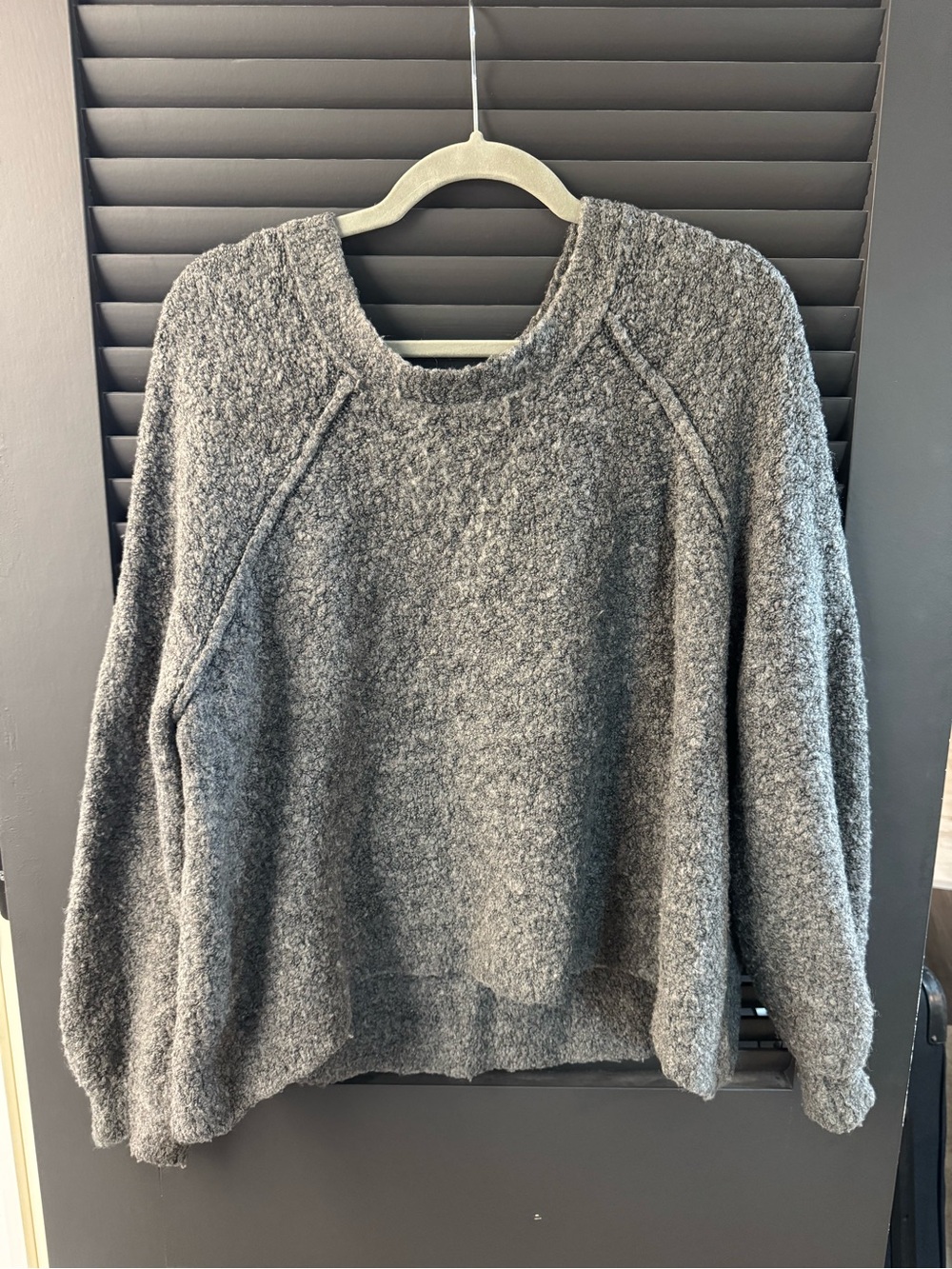 aerie Charcoal Bouclé Crew Sweater